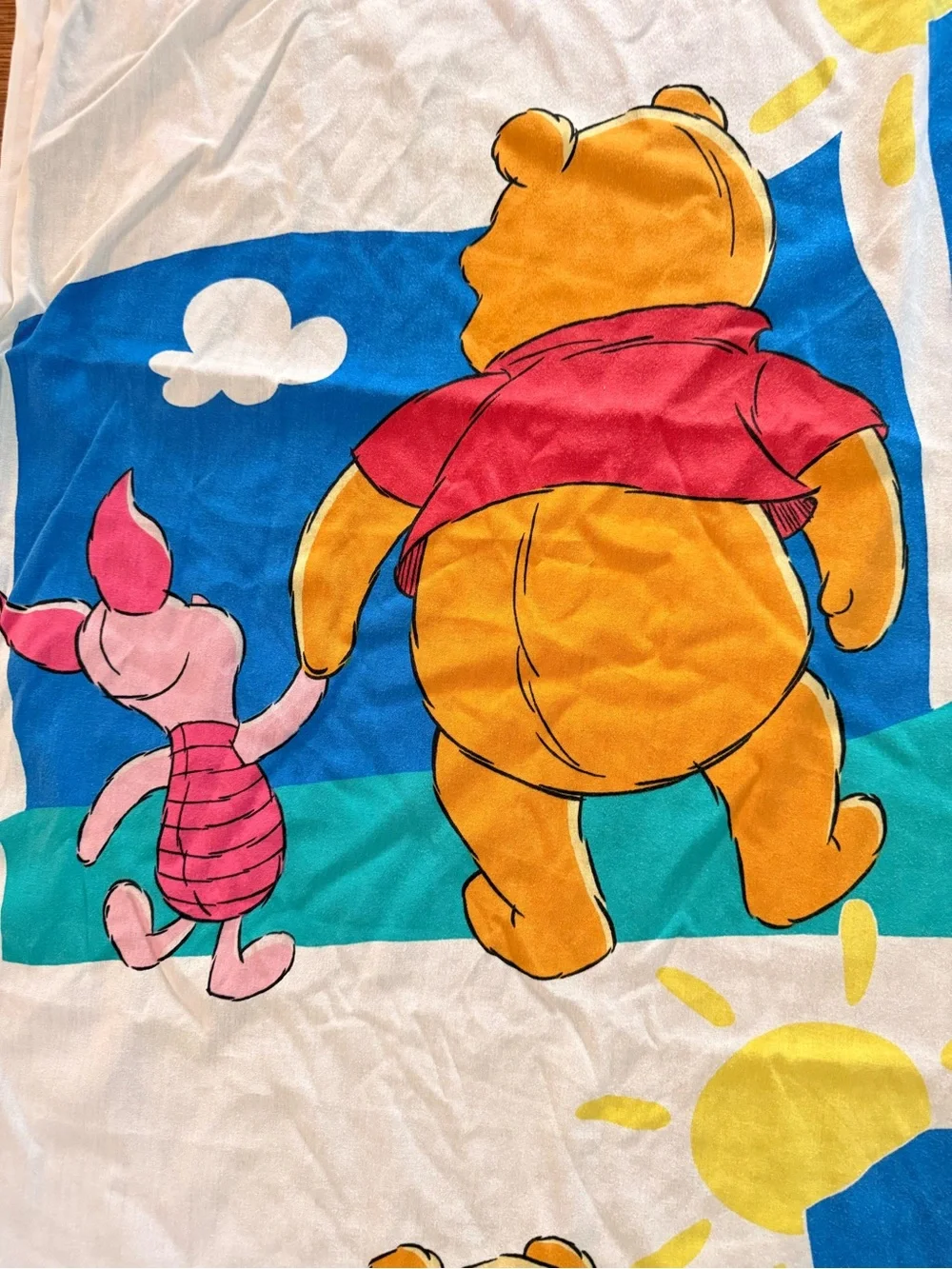 Vintage Disney Winnie the Pooh and Piglet Twin Flat Sheet